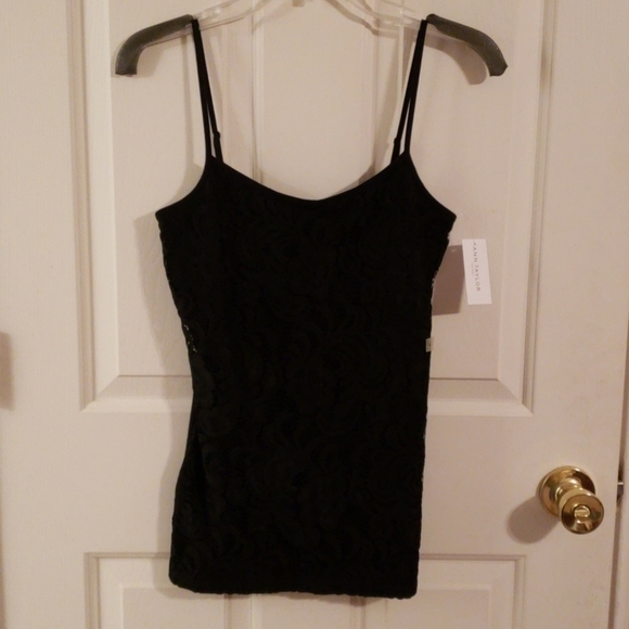 Ann Taylor Factory Tops - 𝅺ann Taylor Black Lace Tank NWT